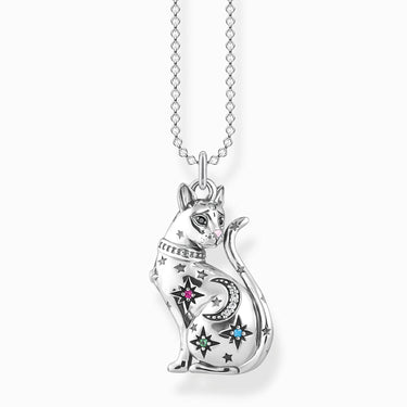 THOMAS SABO Damen Halskette Katze Sternenbild silber 925 Sterlingsilber, 38-42 cm KE1971-340-7-L42V